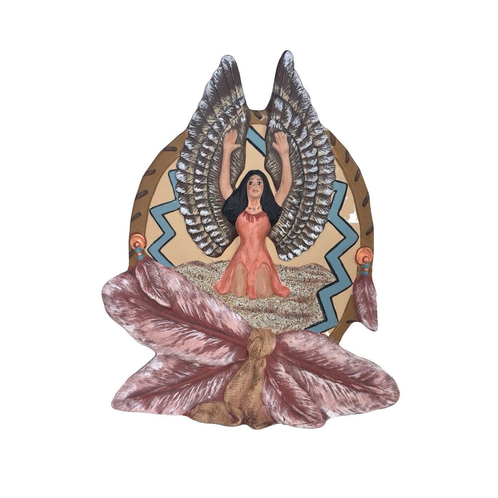 Hand-Painted Native American "Eagle Spirit" Angel Ceramic Figurine